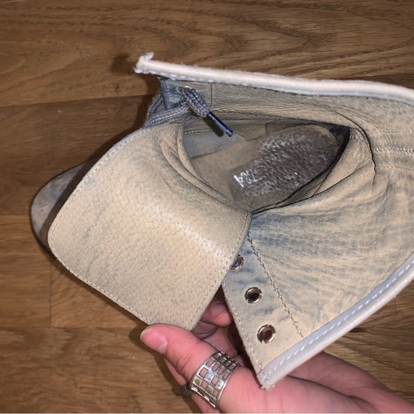 Distressed baby blue laced up boots. Purchased at “Via Maestra” in Milan, ITA - Picture 5 of 9